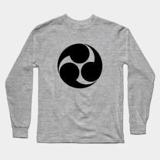 Kobayakawa Mon Japanese clan in black Long Sleeve T-Shirt